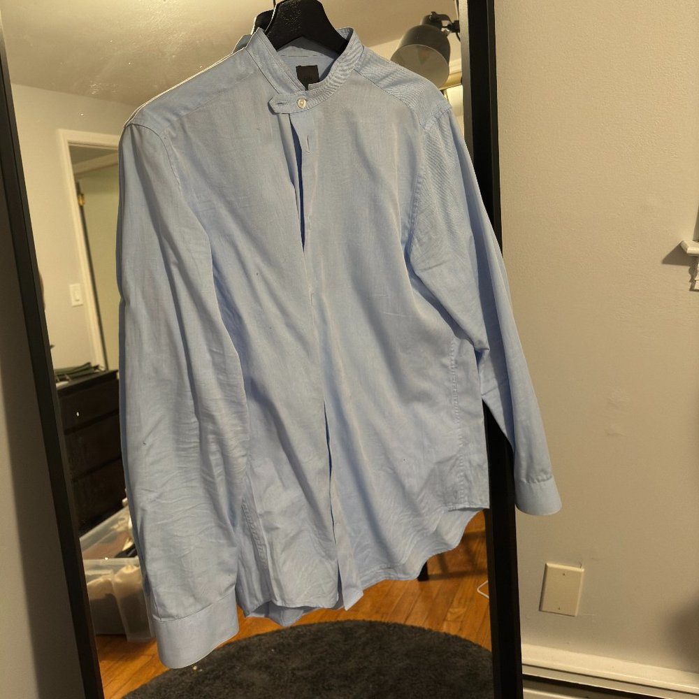 H&M/ White Shirt / Mandarin (Grandad) Collar / M / 100% Cotton